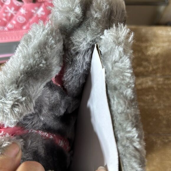 Snow boots girls, size 5, pink and gray new - Picture 6 of 6